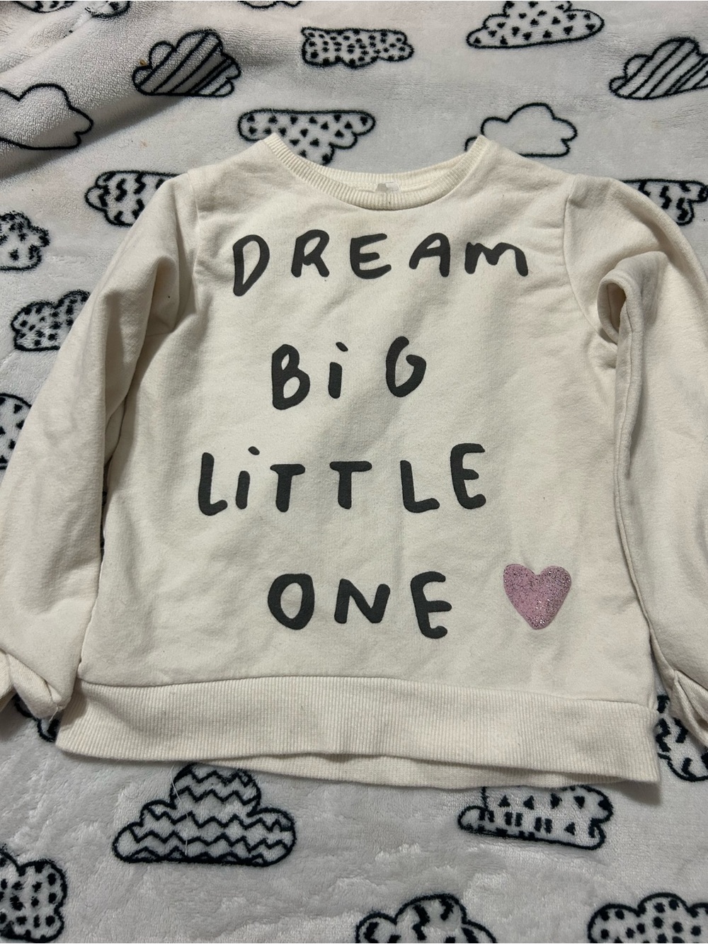 Dream Big Little One Cream Kids Sweatshirt